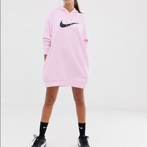 Nike Pink Swoosh Hoodie Dress